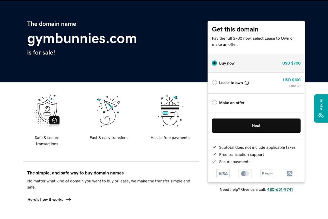 GymBunnies homepage