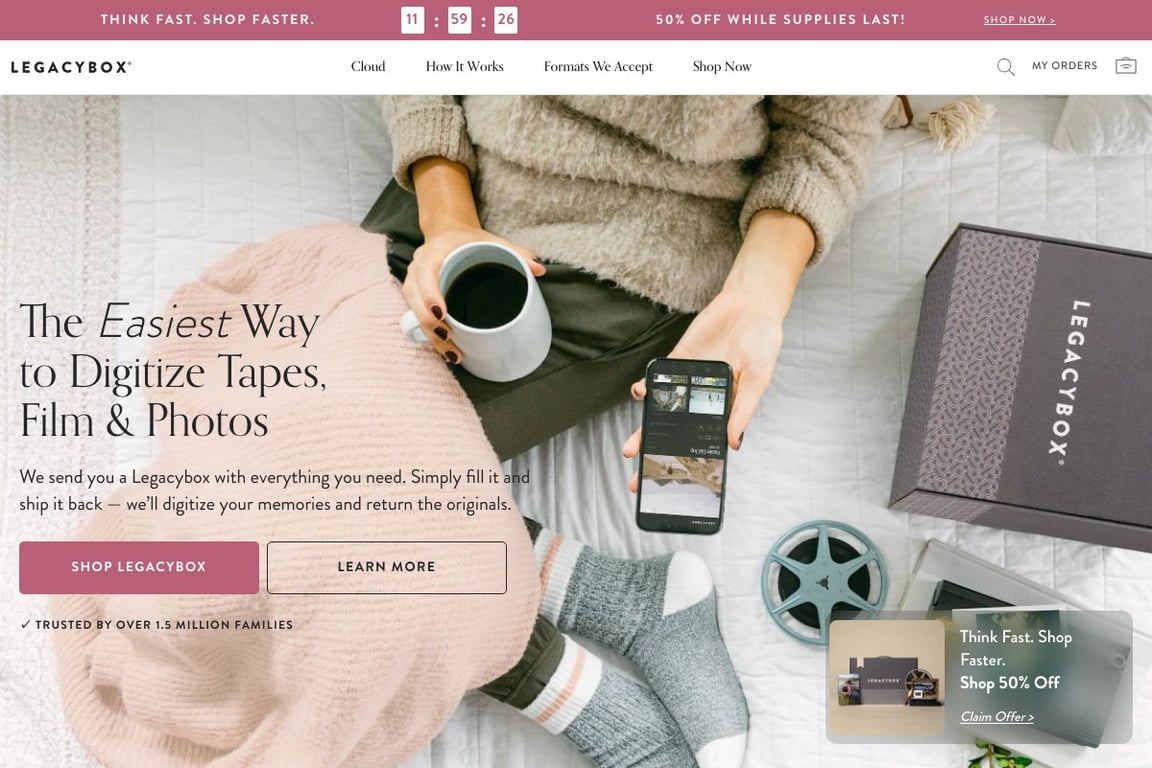 Legacybox homepage