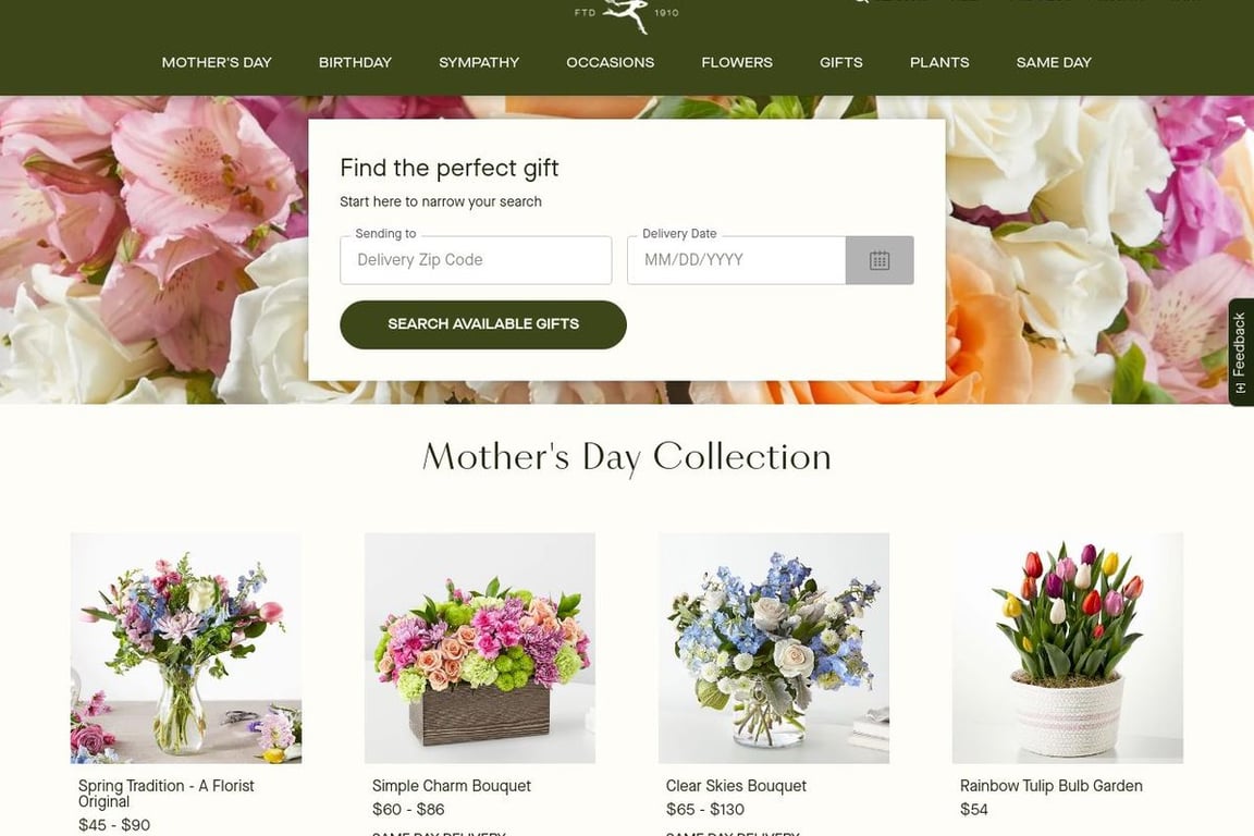 FTD homepage