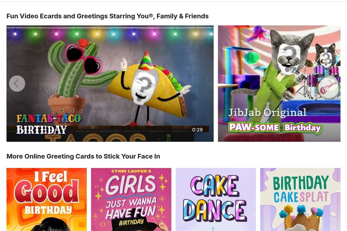 JibJab homepage