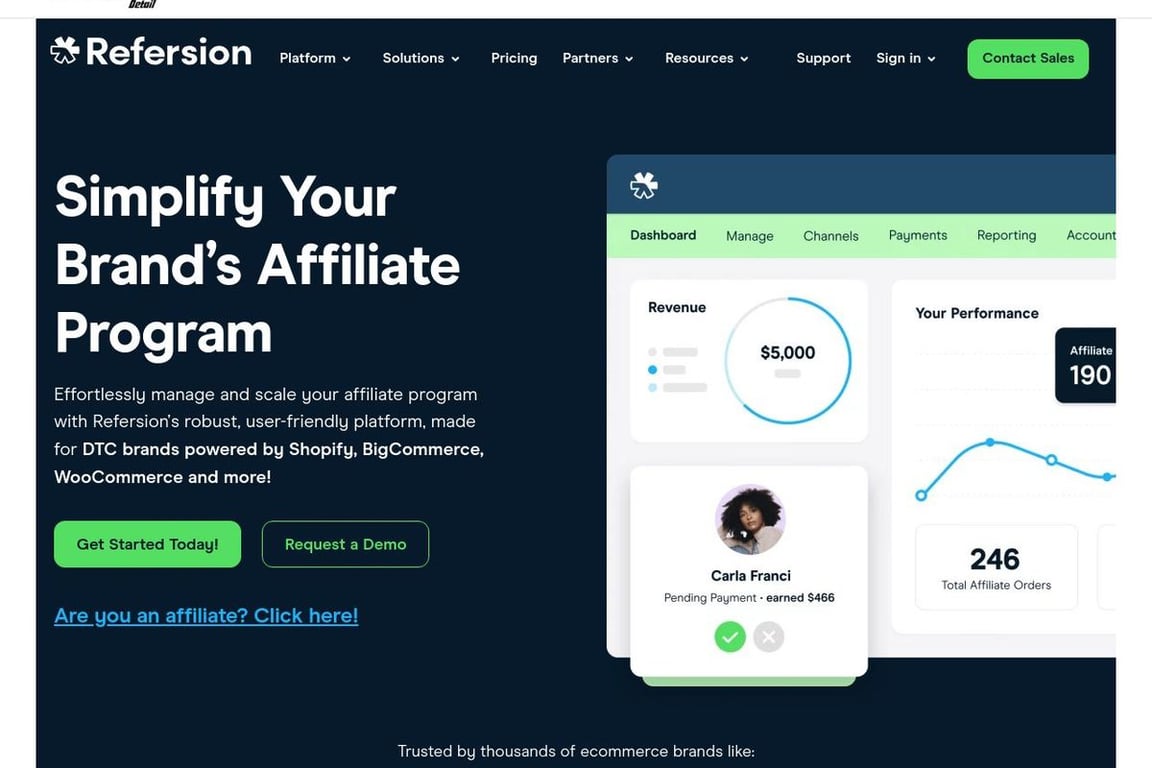 Torque Detail affiliate program signup page
