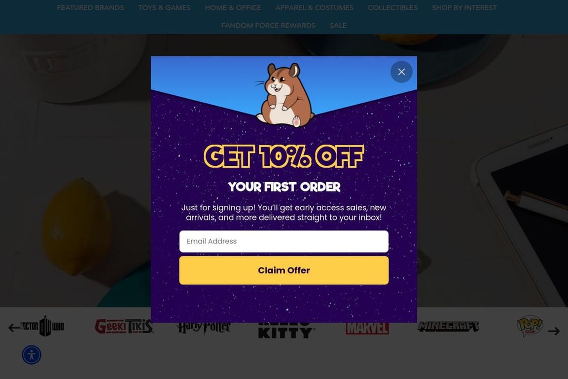 Toynk.com homepage