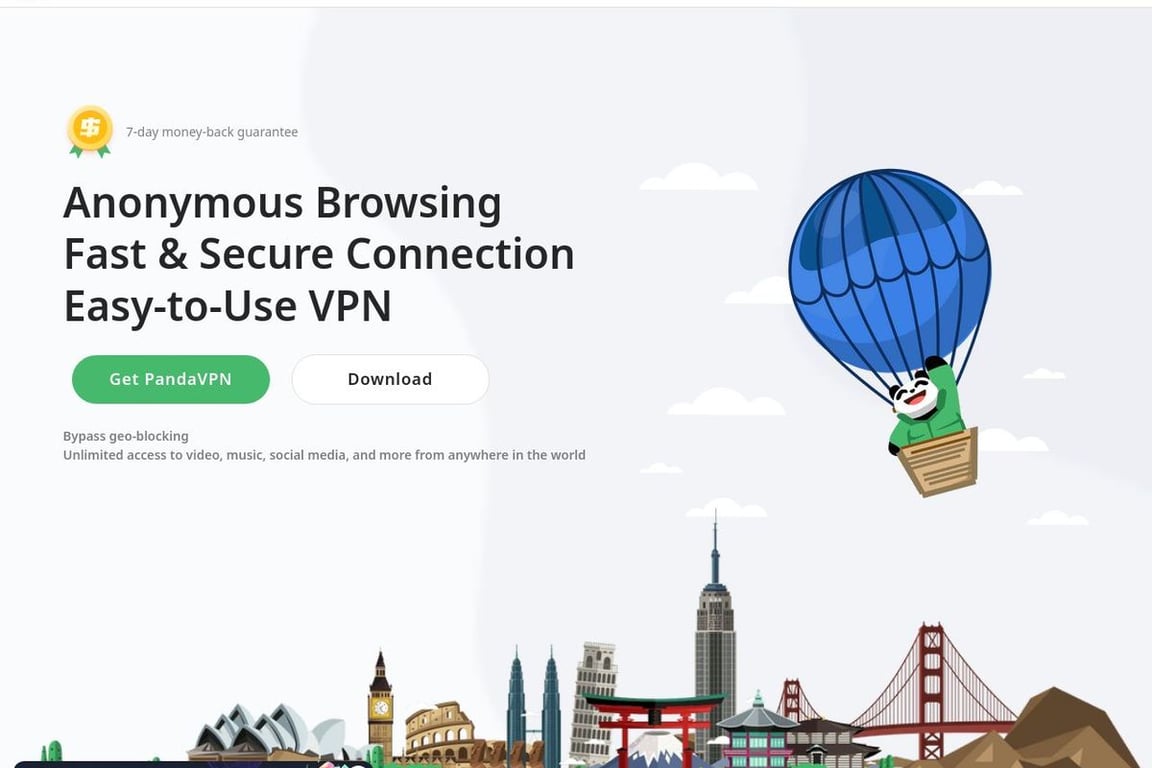 PandaVPN homepage