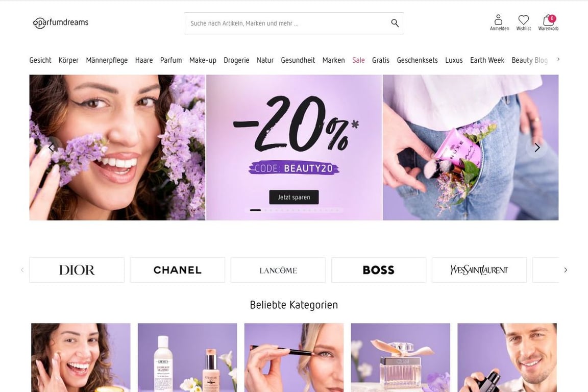 Parfumdreams Global homepage