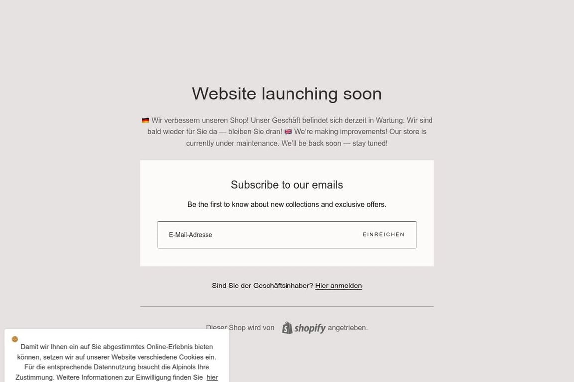 Alpinols UK homepage