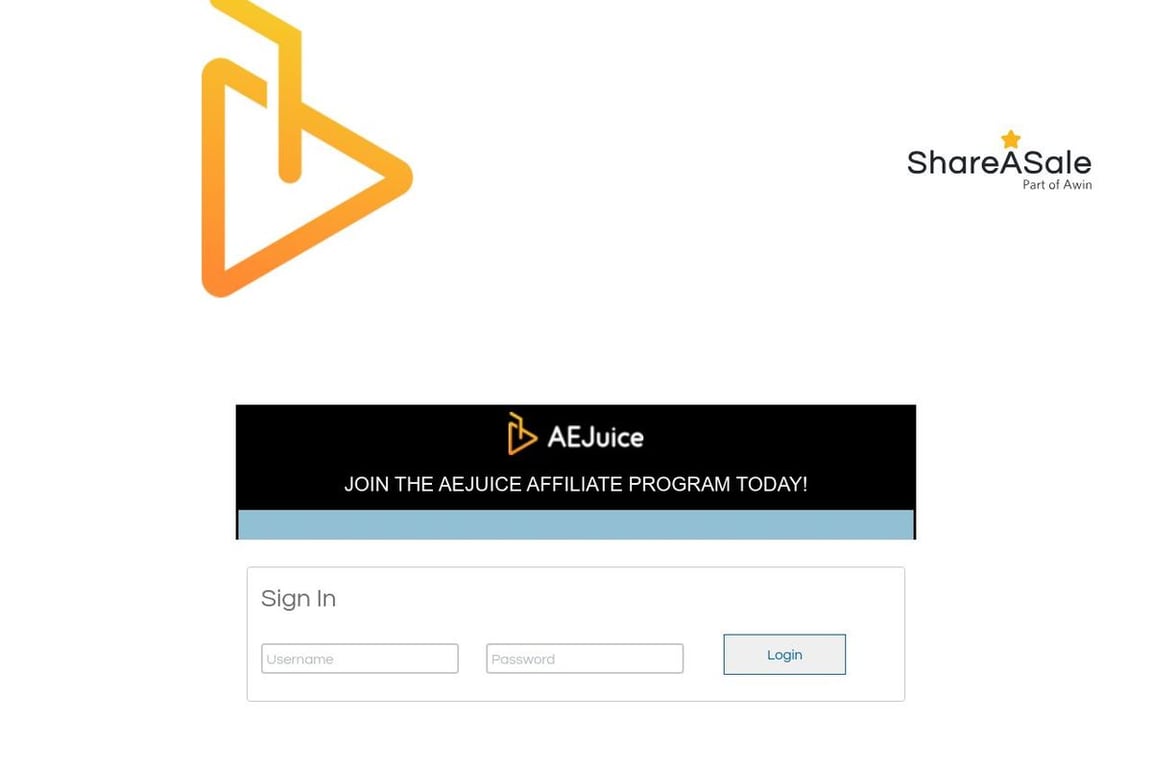 AEJuice affiliate program signup page