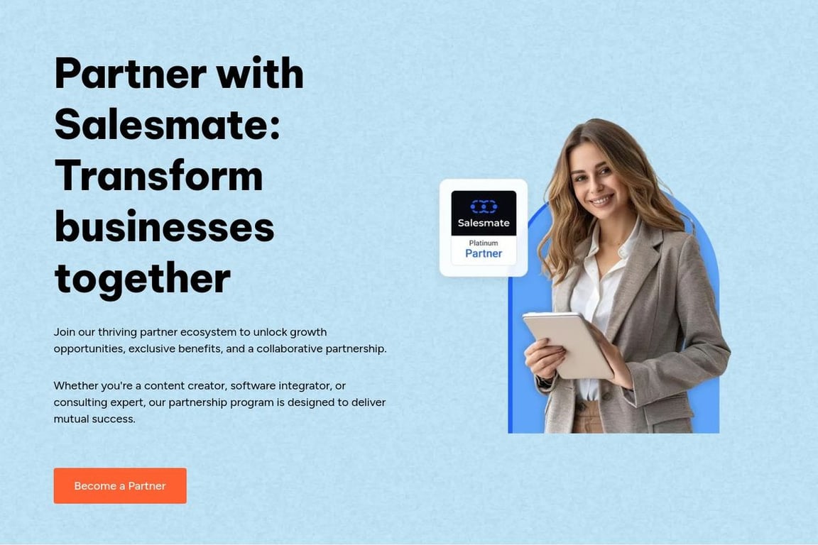 Salesmate affiliate program signup page