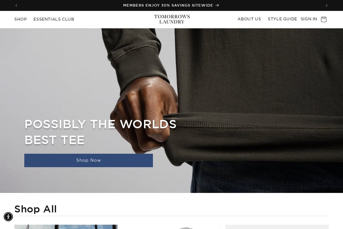 Tomorrows Laundry homepage