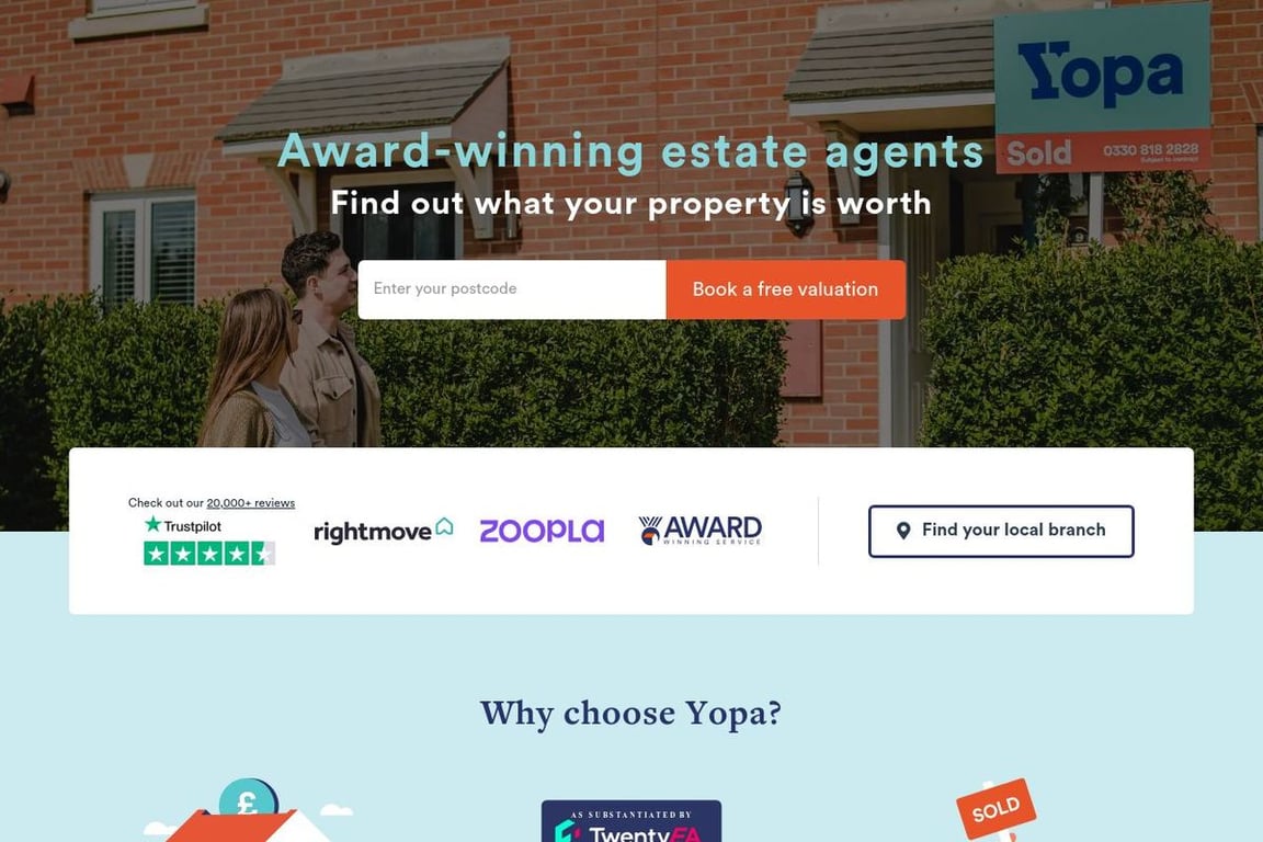 Yopa UK homepage