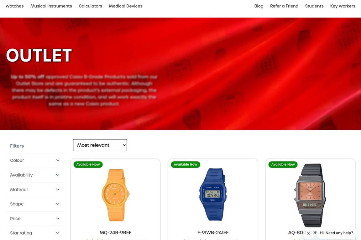 Casio (UK) homepage