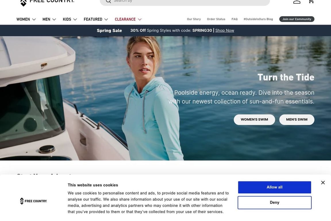 Free Country homepage