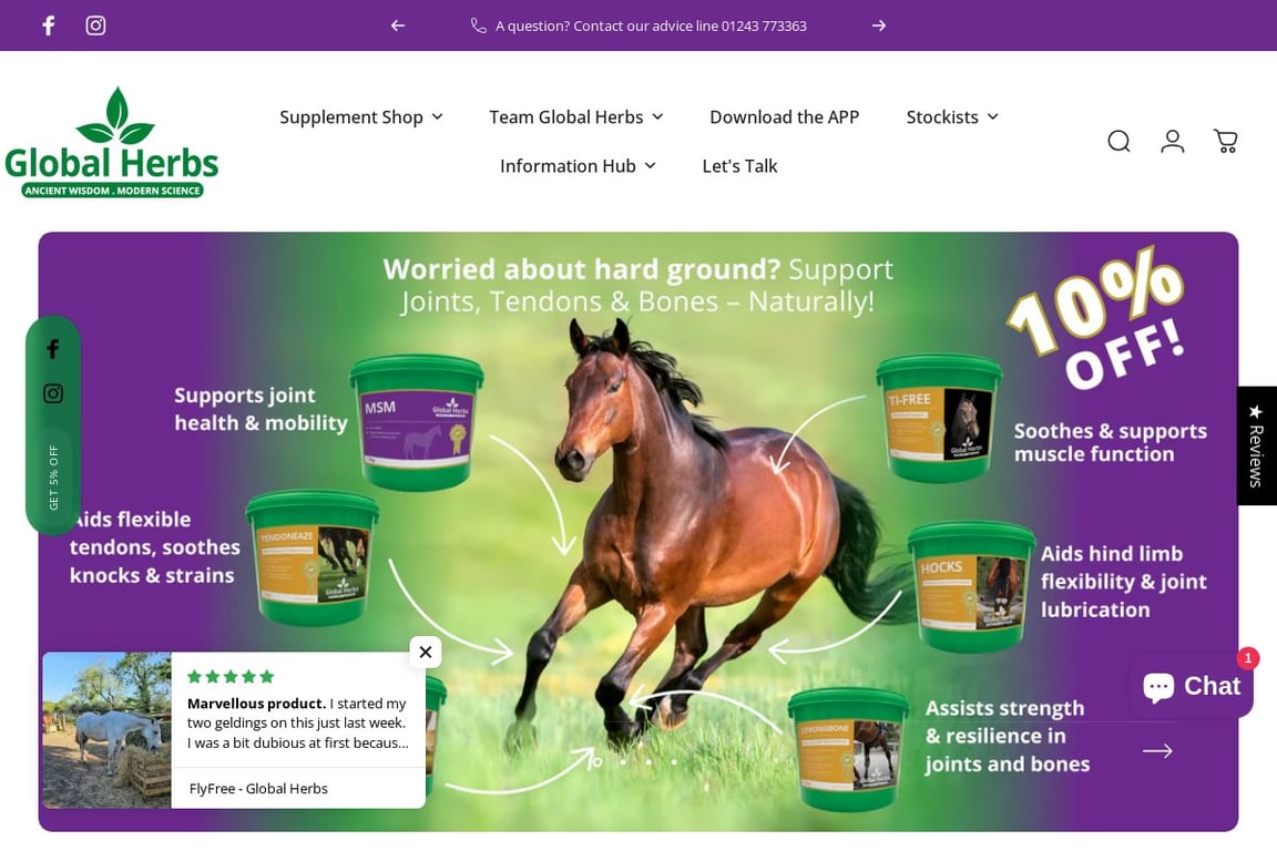 Global Herbs homepage