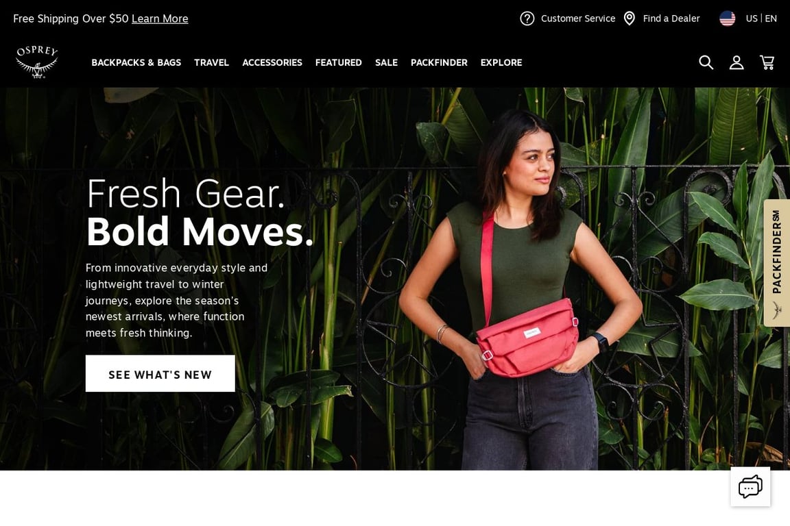 Osprey Packs homepage