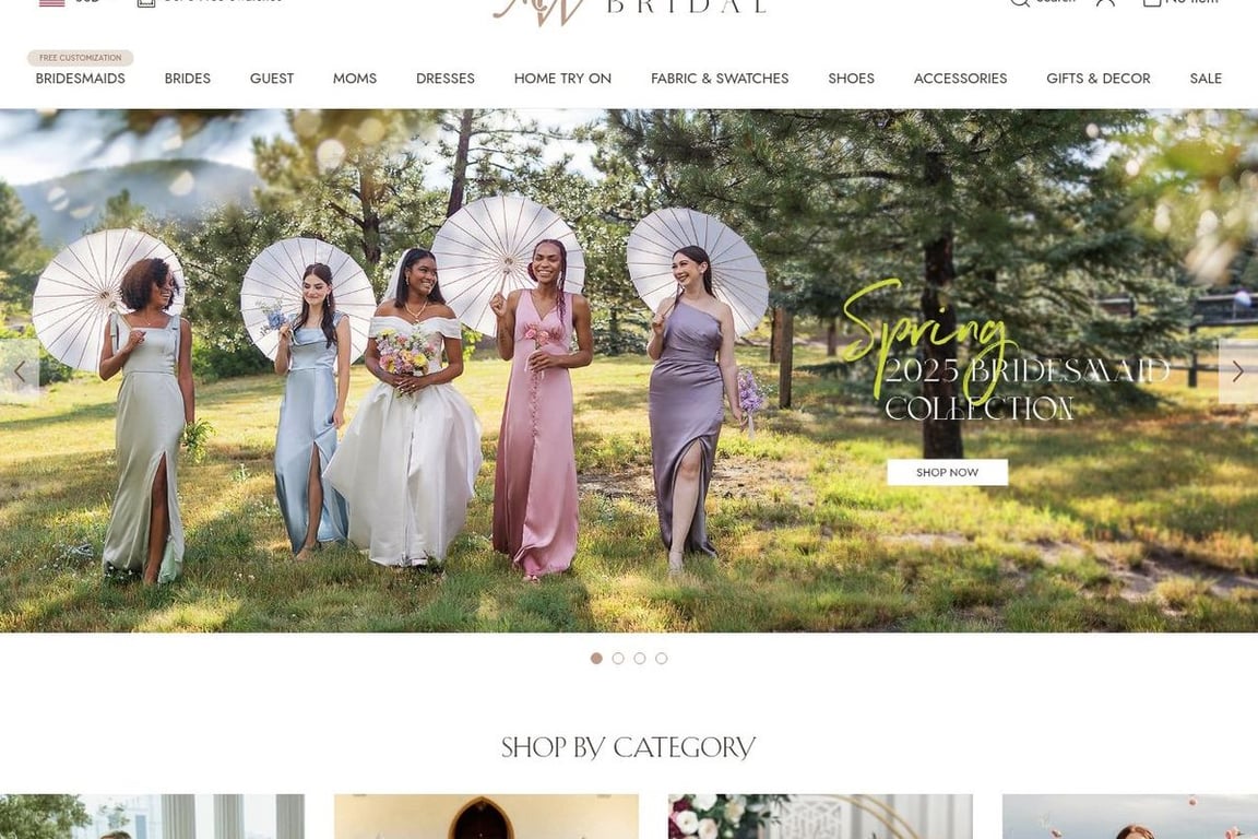 AW Bridal homepage