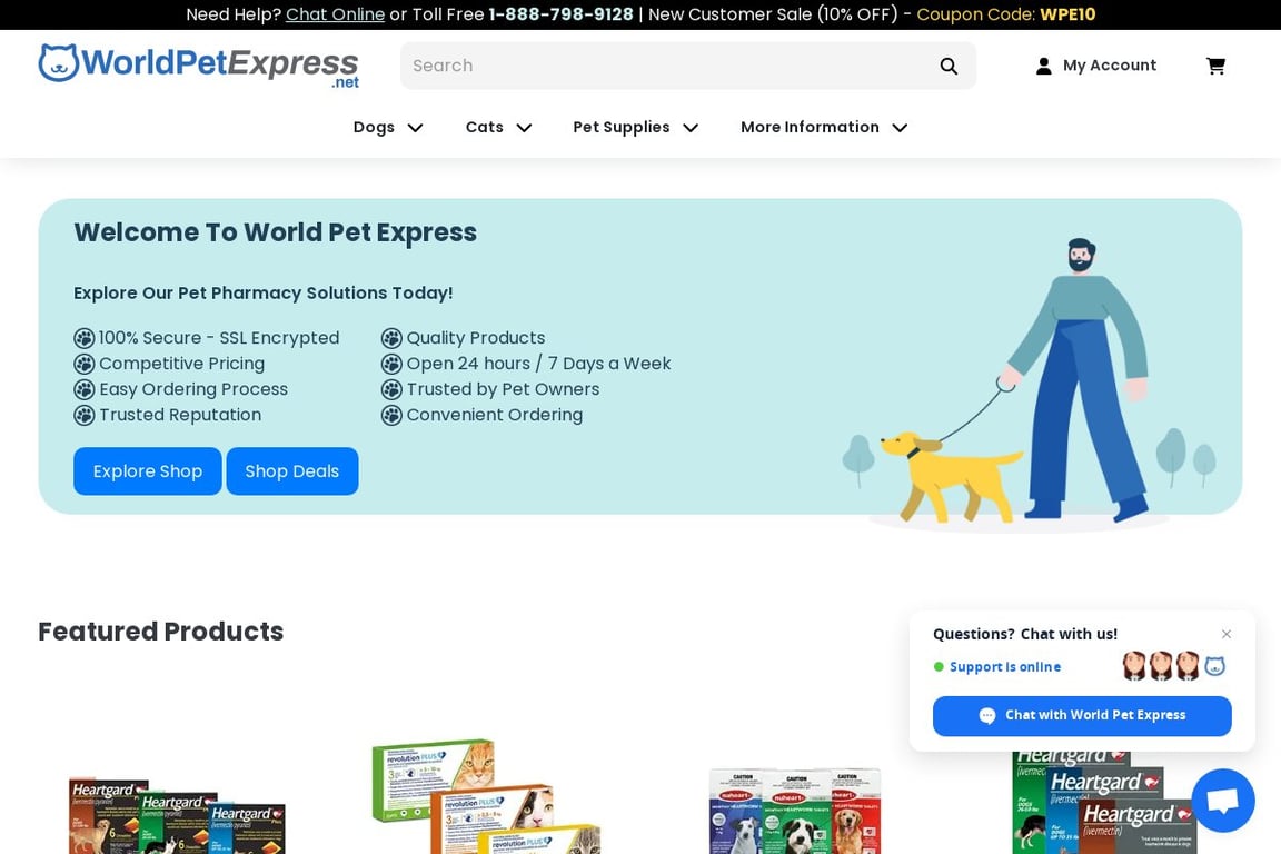PetExpress homepage