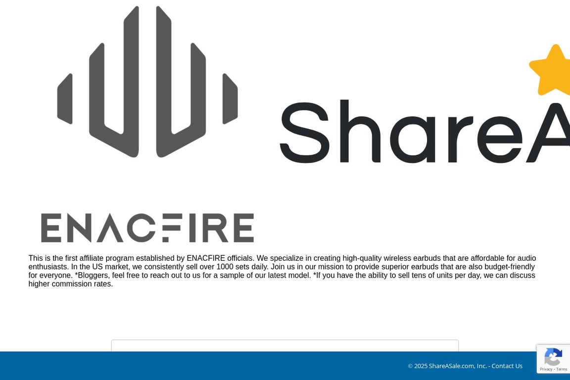 ENACFIRE affiliate program signup page