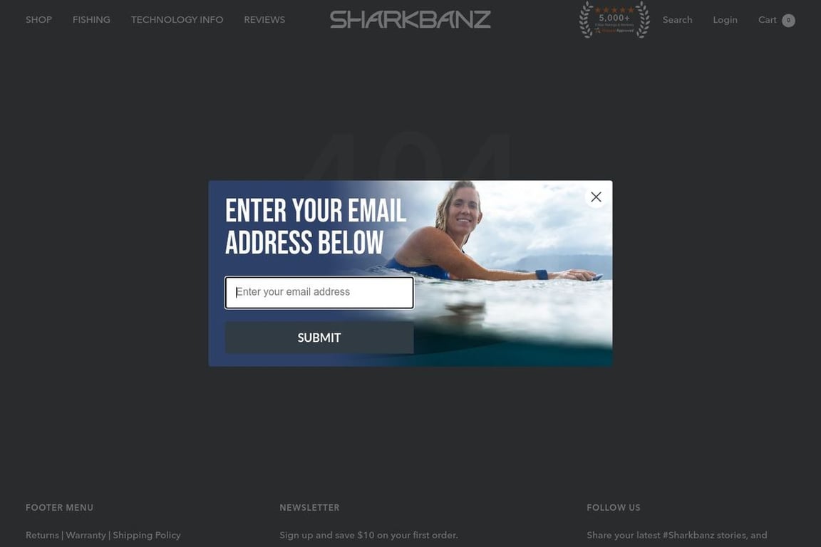 Sharkbanz affiliate program signup page