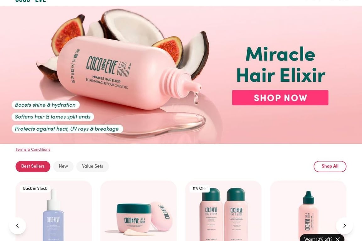 Coco & Eve homepage