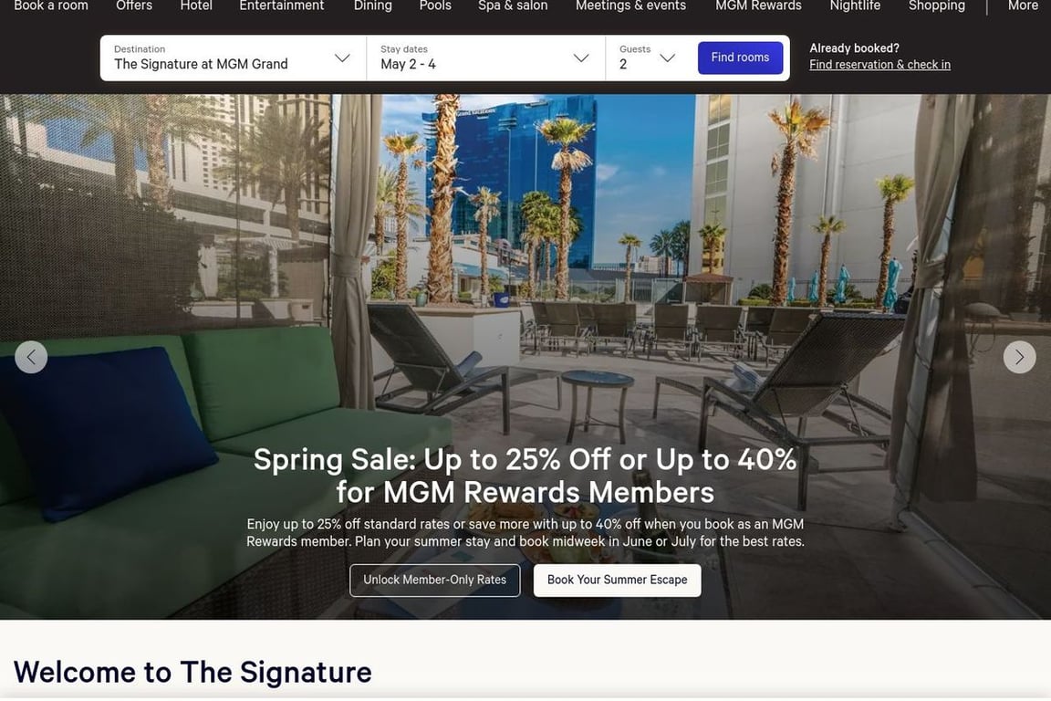 The Signature at MGM Grand homepage