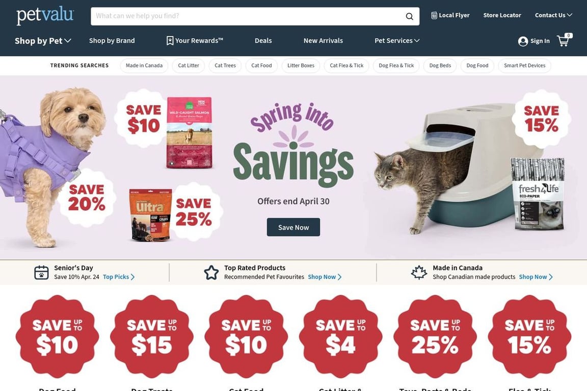Pet Valu CA homepage
