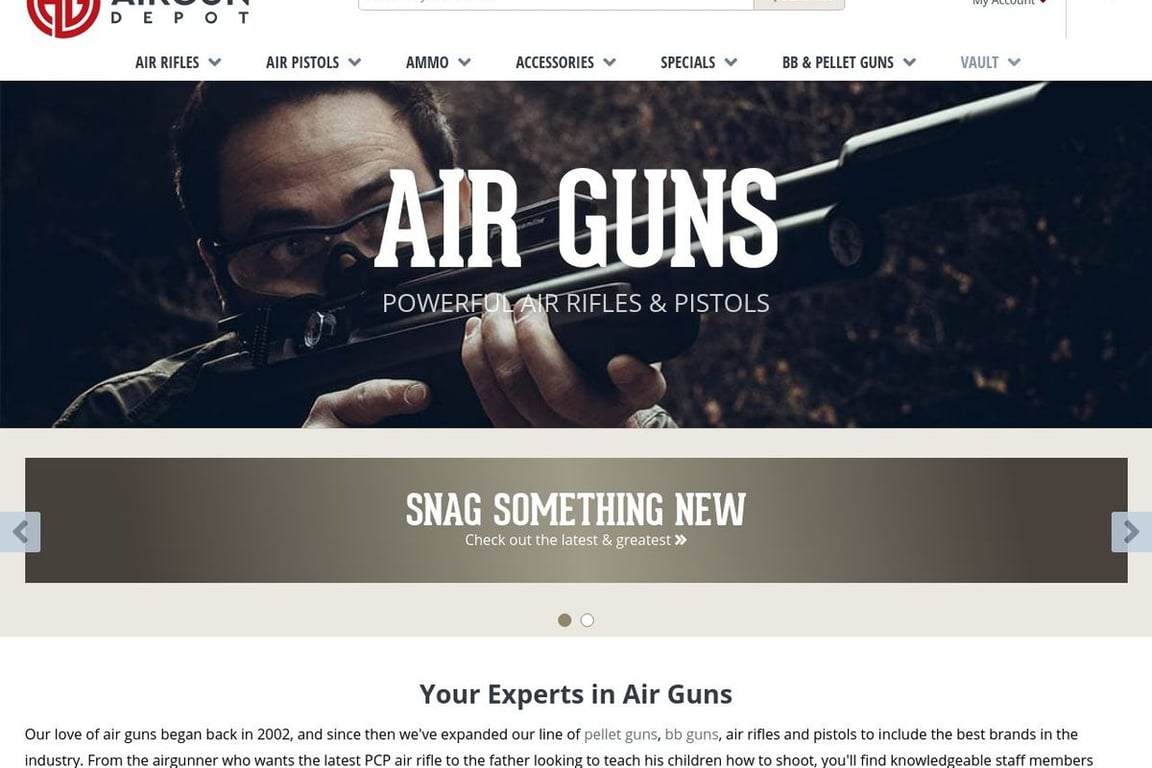 Airgun Depot homepage