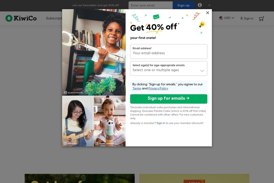 KiwiCo homepage