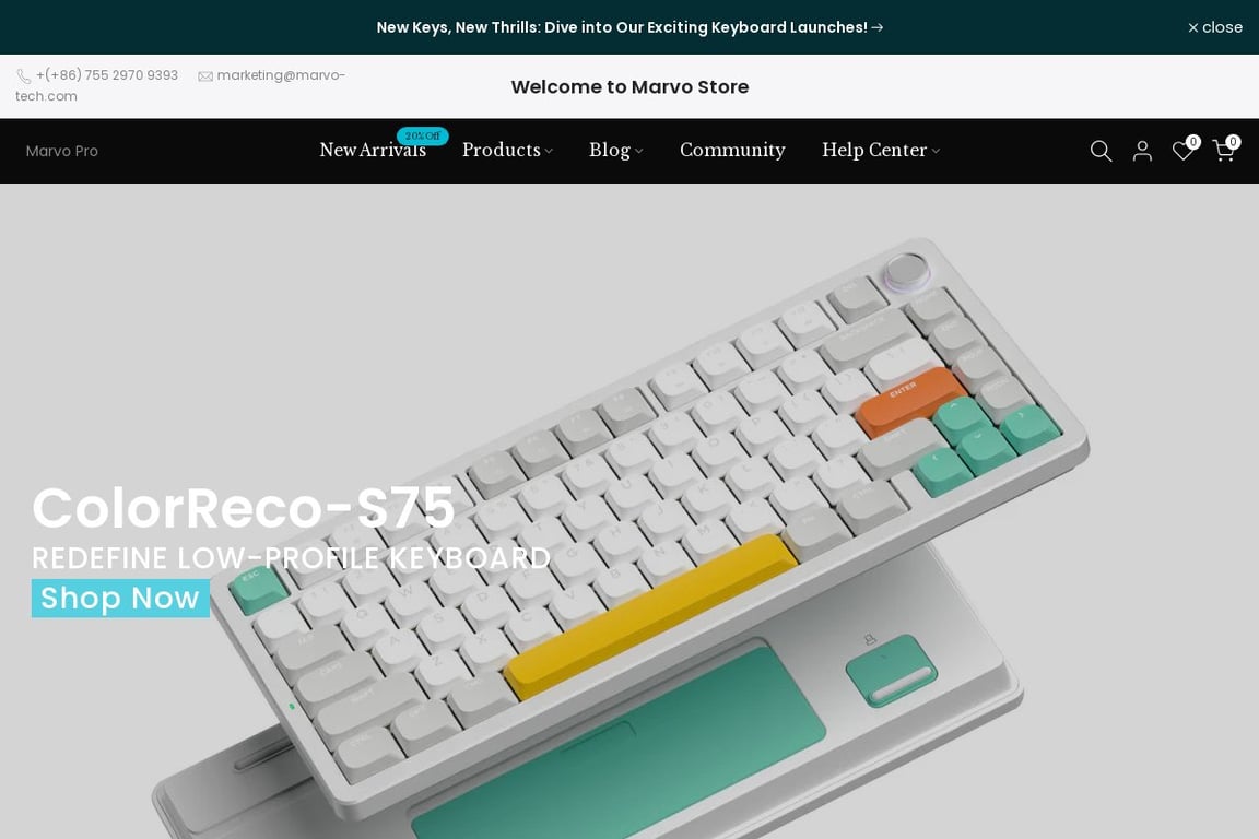 Marvo pro homepage