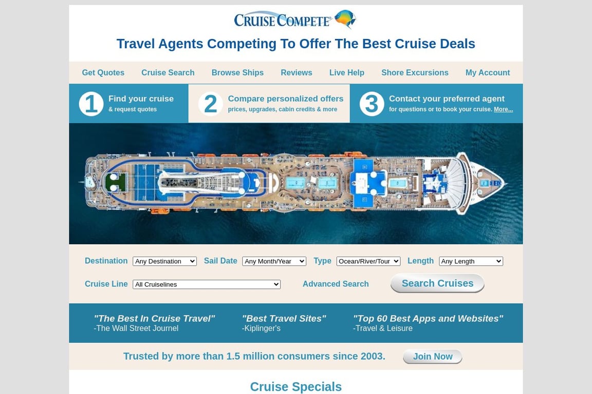 CruiseCompete homepage