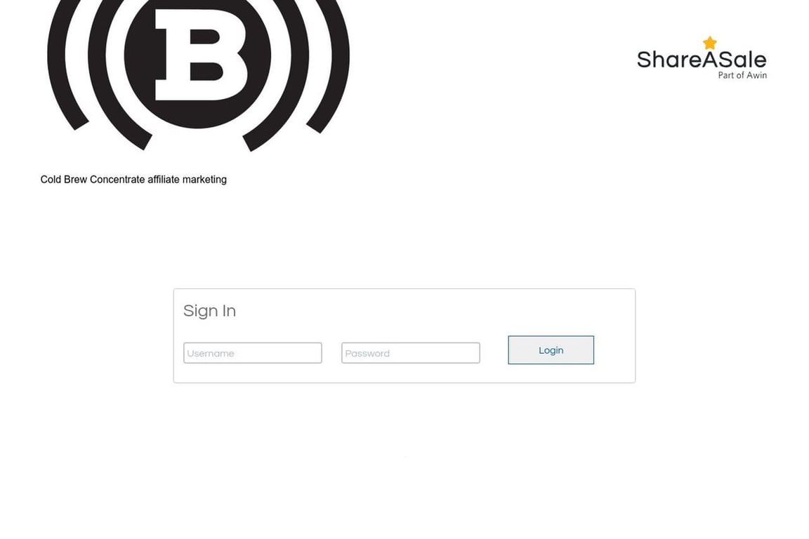 Bizzy Coffee affiliate program signup page