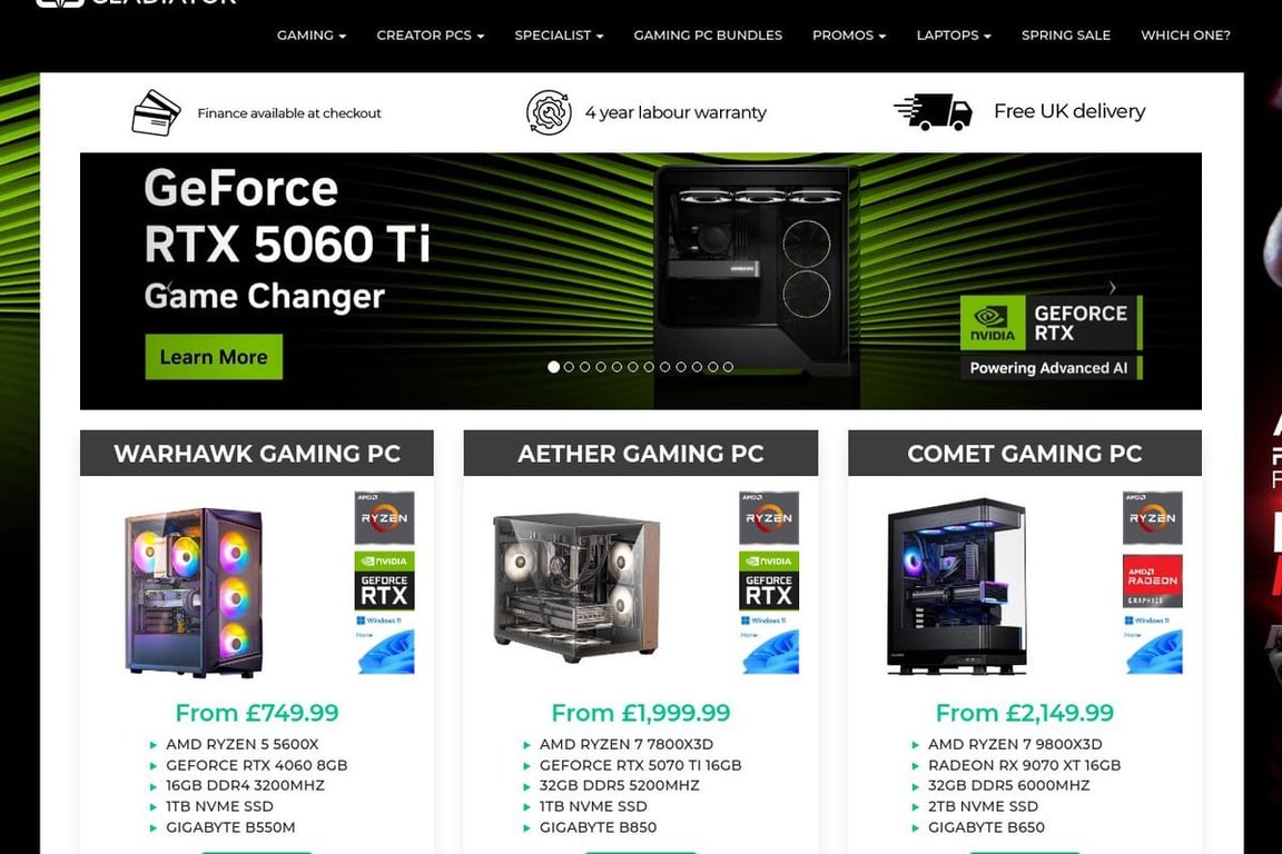 Gladiator PC homepage