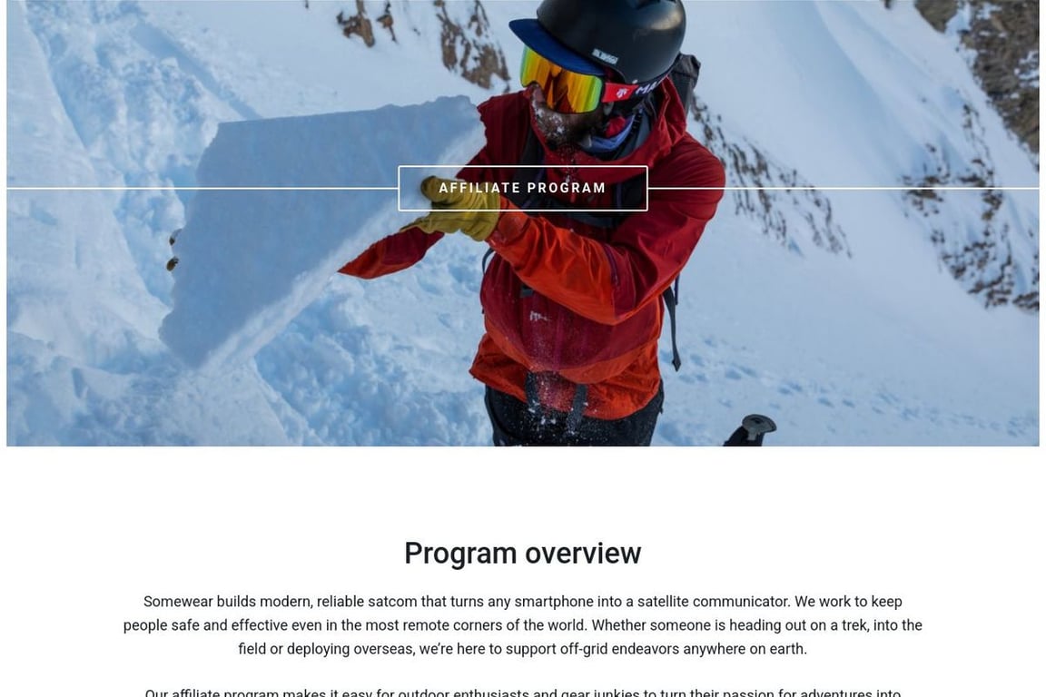 Somewear Labs affiliate program signup page