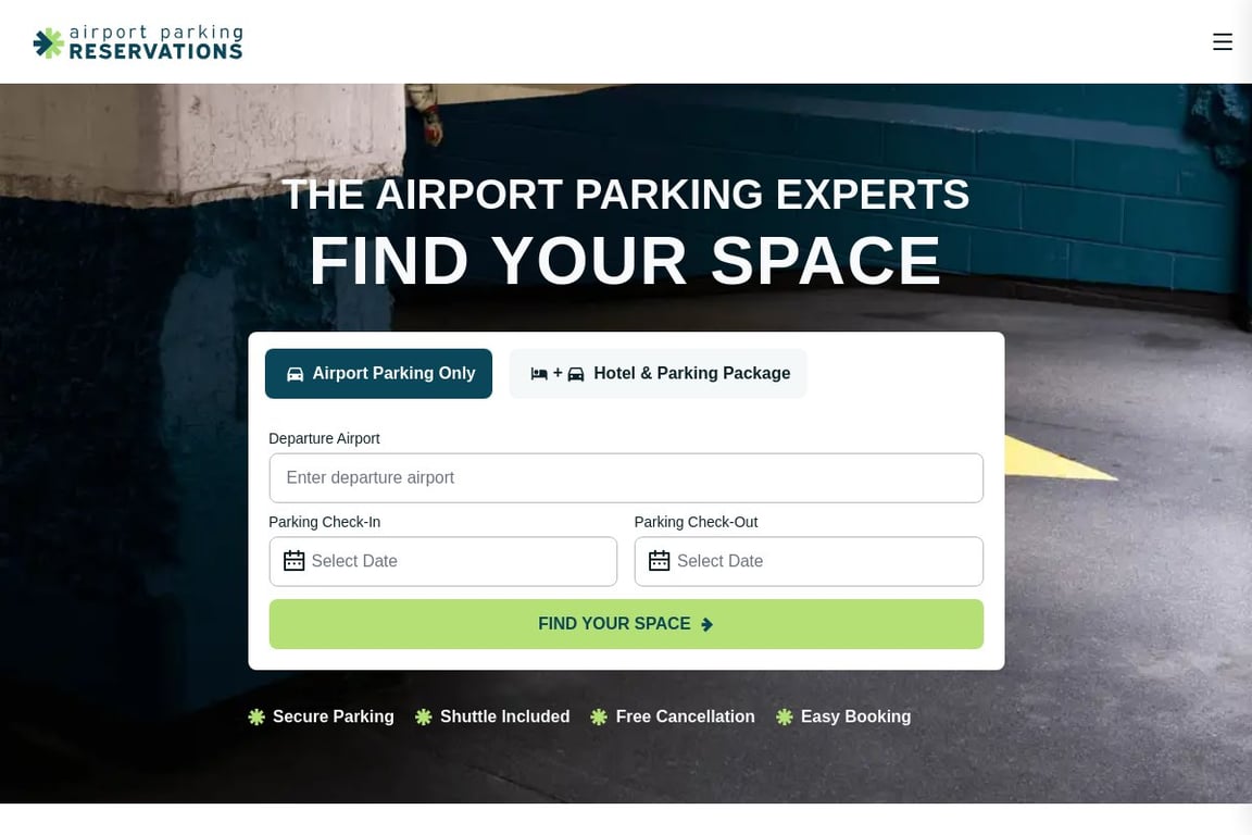 AirportParkingReservations.com homepage