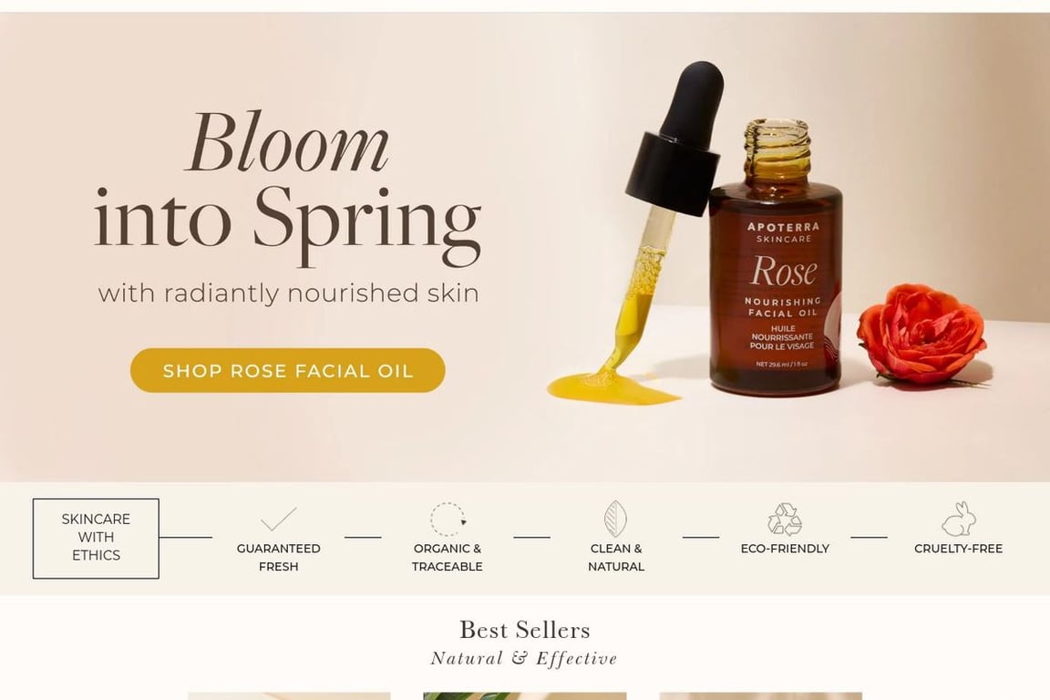 Apoterra Skincare homepage