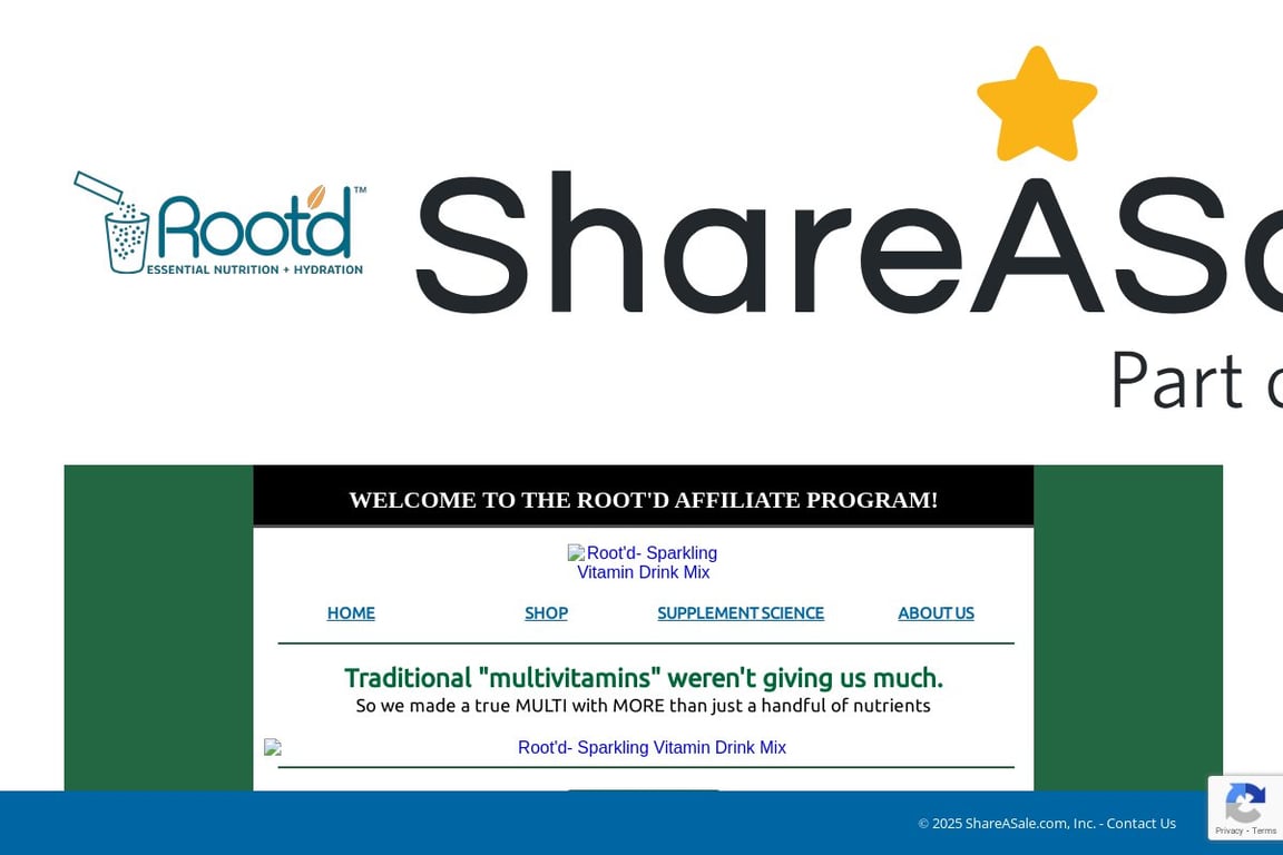 Root’d affiliate program signup page