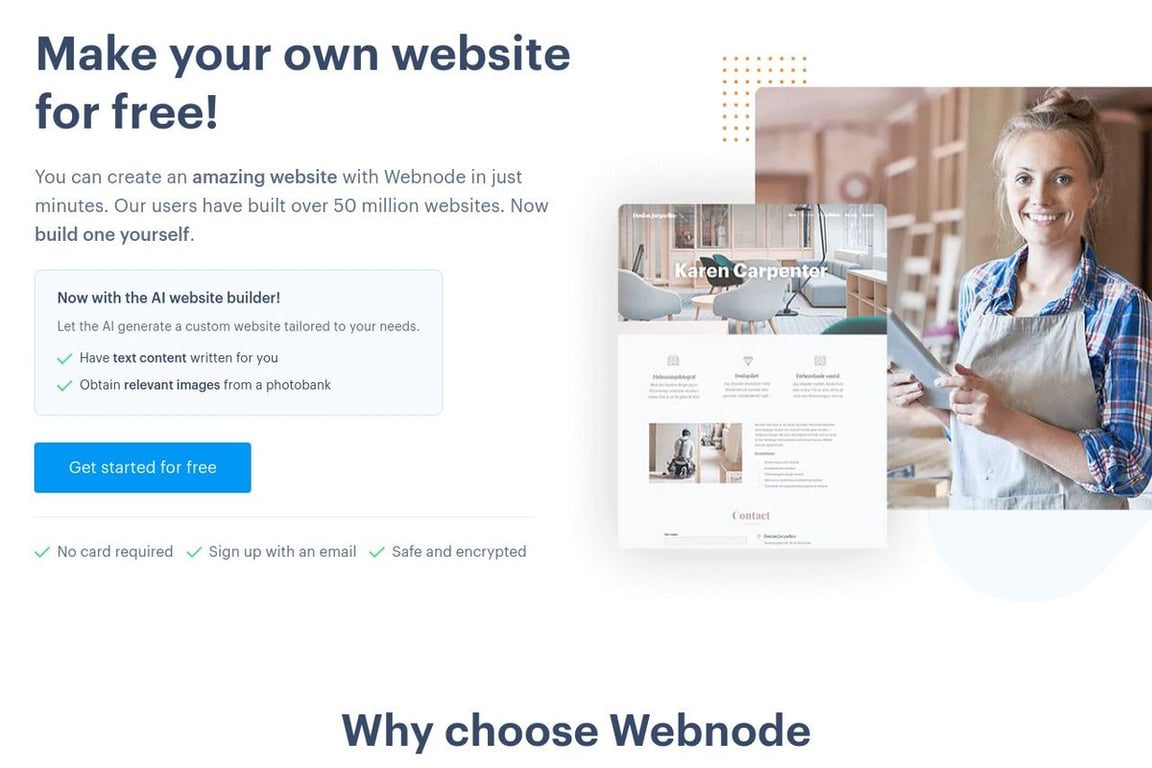 Webnode homepage