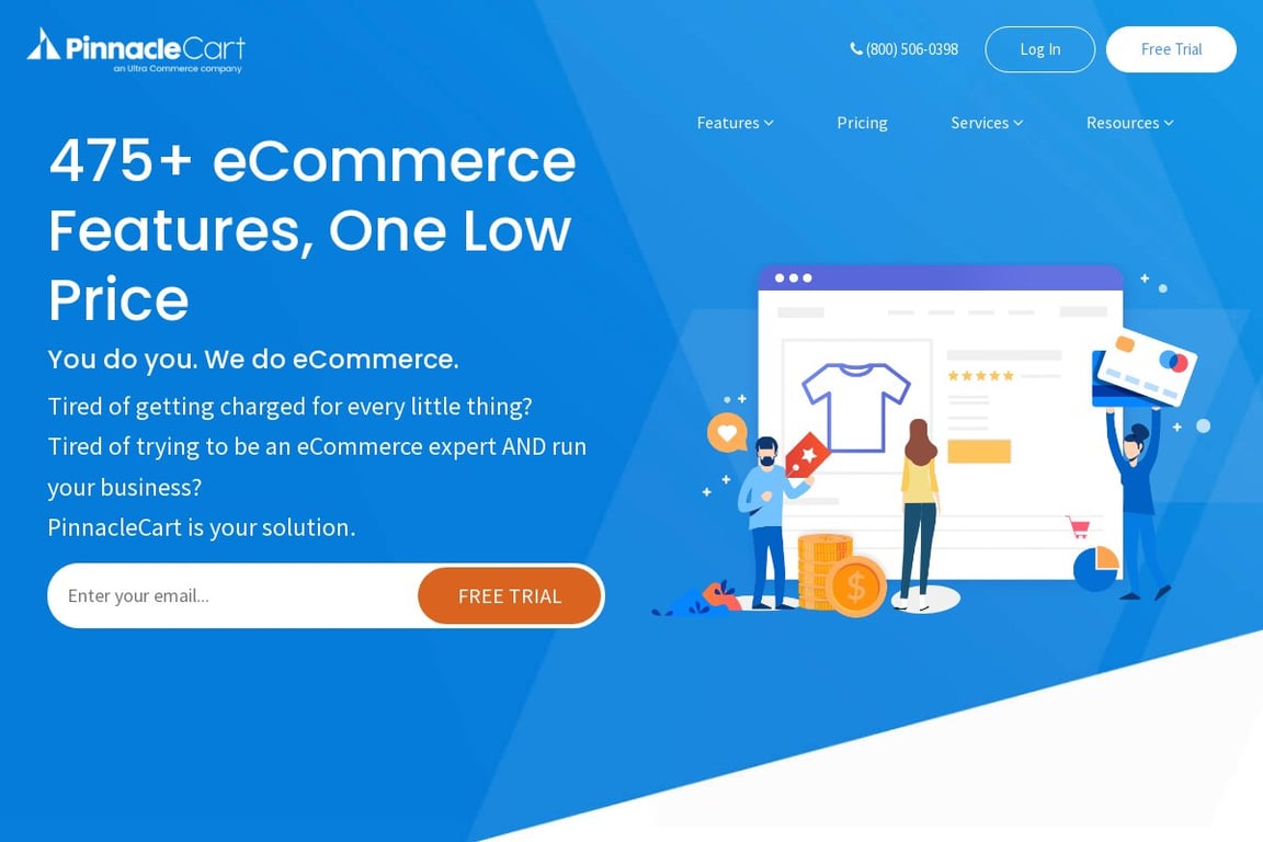 PinnacleCart homepage