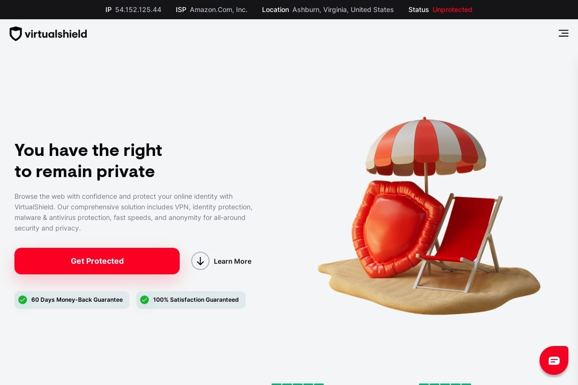 VirtualShield homepage