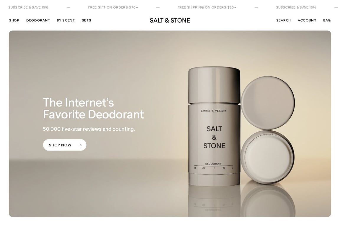 Salt & Stone homepage