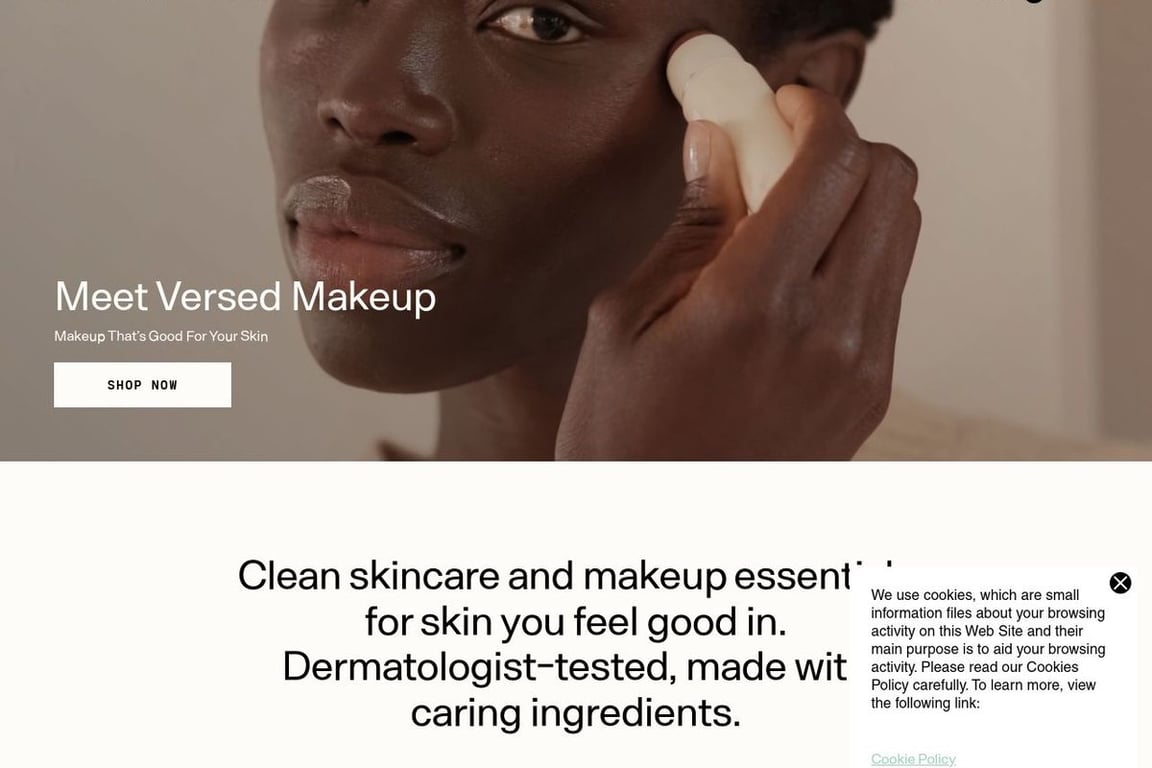 Versed Skin homepage