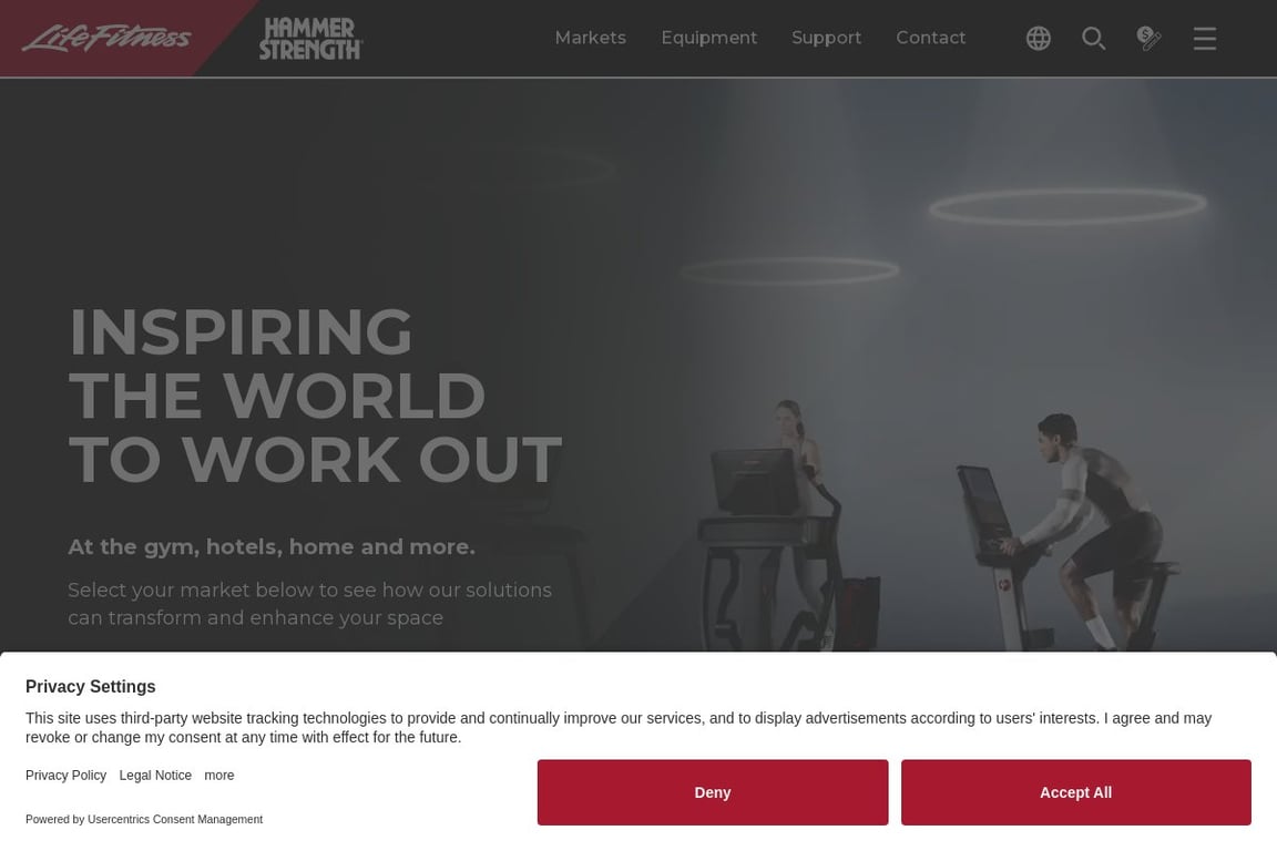 Life Fitness homepage