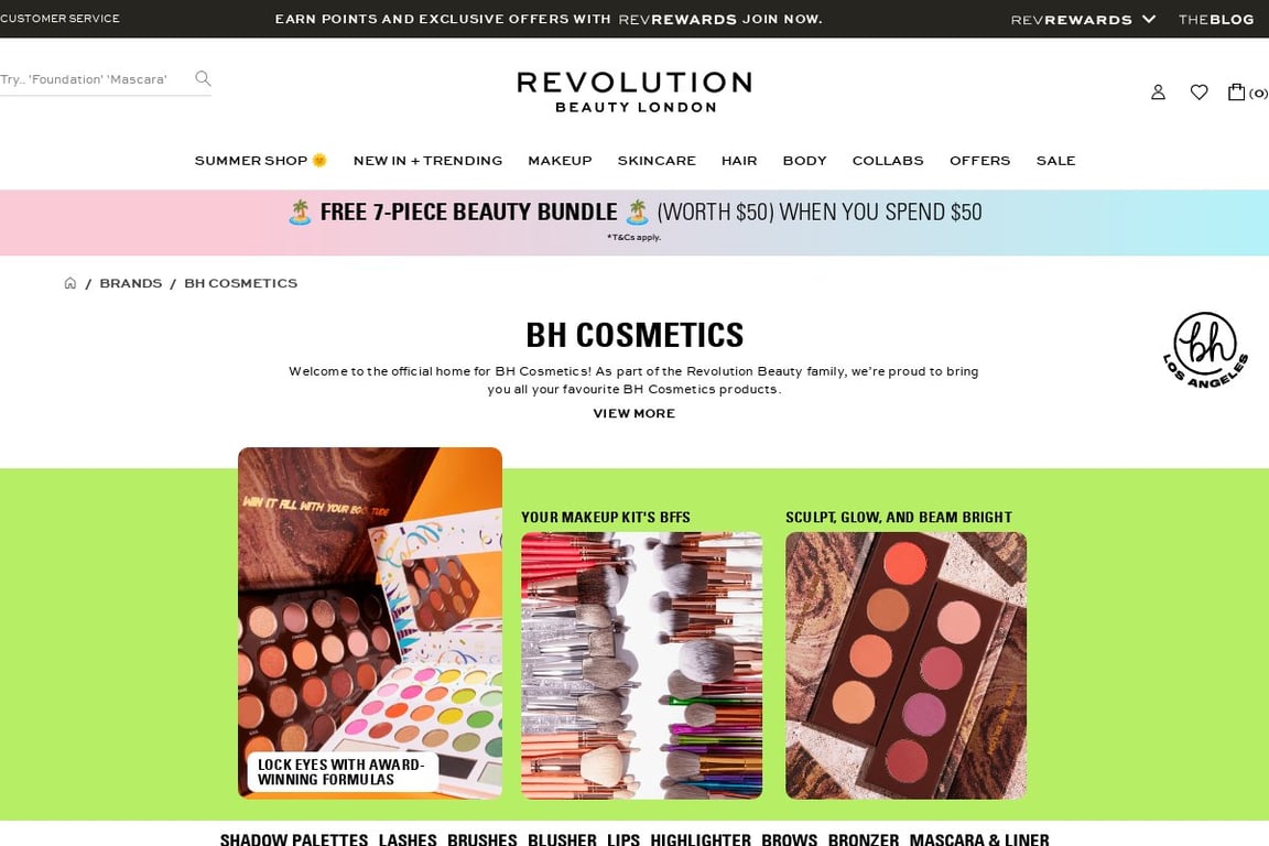 BH Cosmetics affiliate program signup page