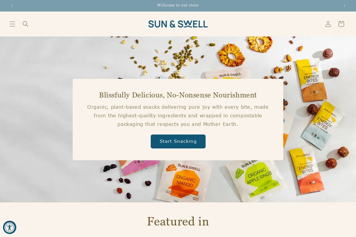 Sun & Swell Foods homepage