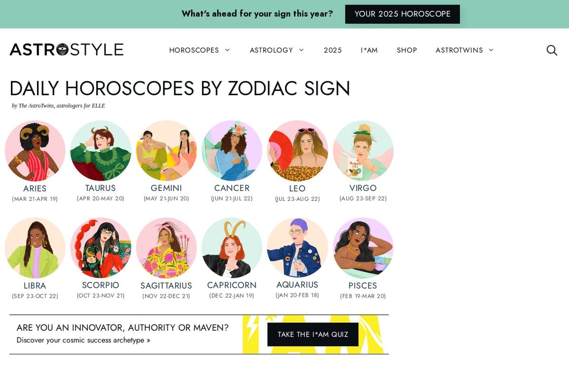 The AstroStyle homepage