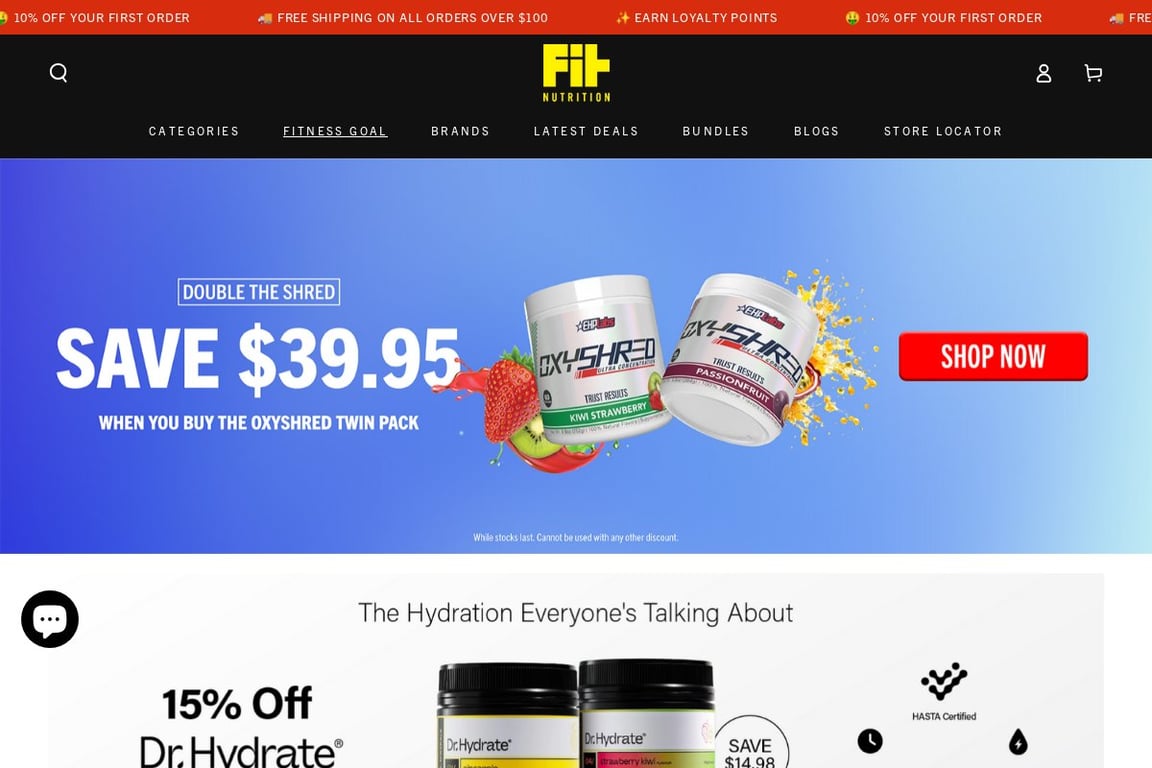 Fit Nutrition homepage