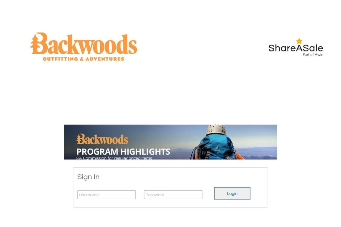Backwoods.com affiliate program signup page