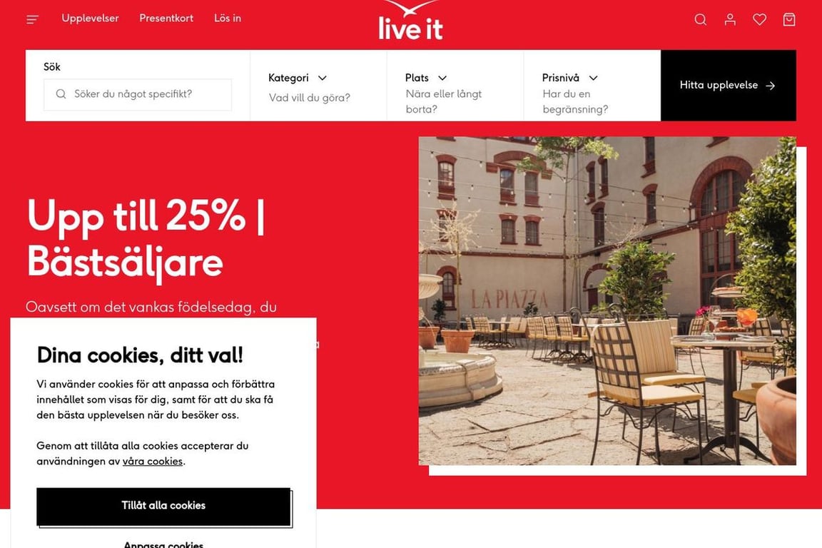 Live it homepage