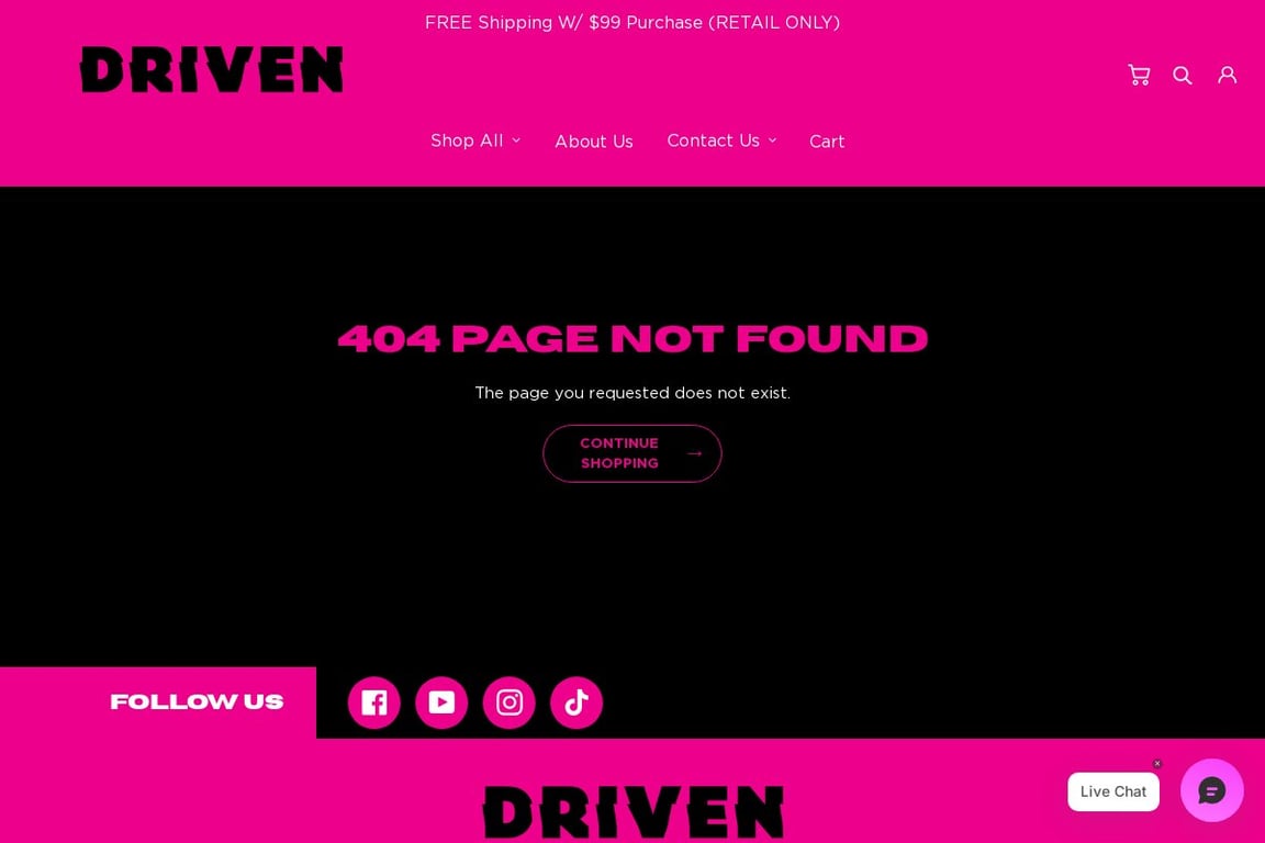 Driven Nutrition affiliate program signup page