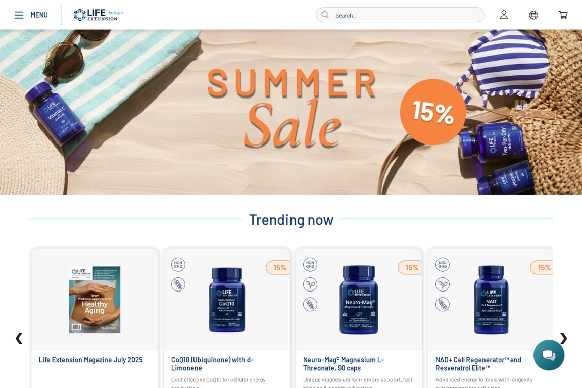 Life Extension Europe UK homepage
