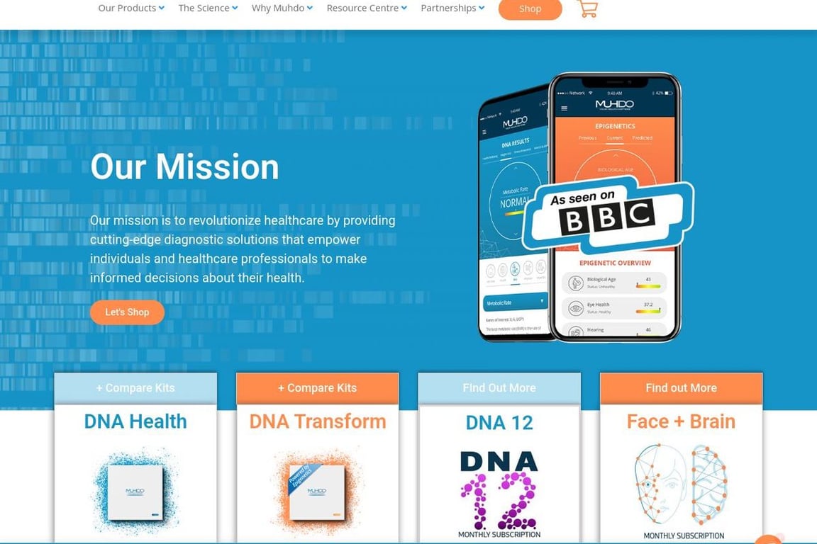 Muhdo Health homepage