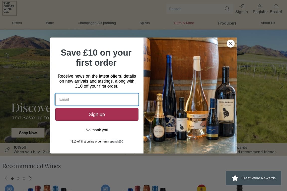 The Great Wine Co. homepage